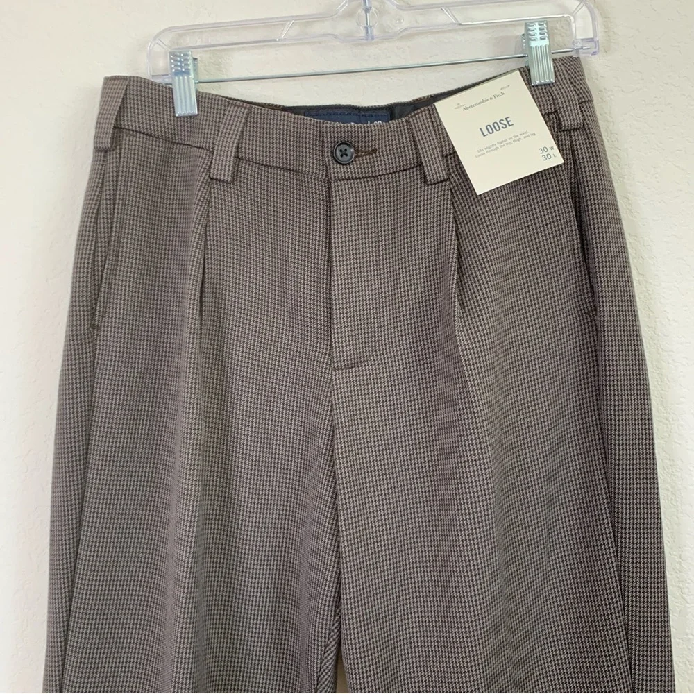 Abercrombie & fitch Mens herringbone loose trousers pants 30 NWT